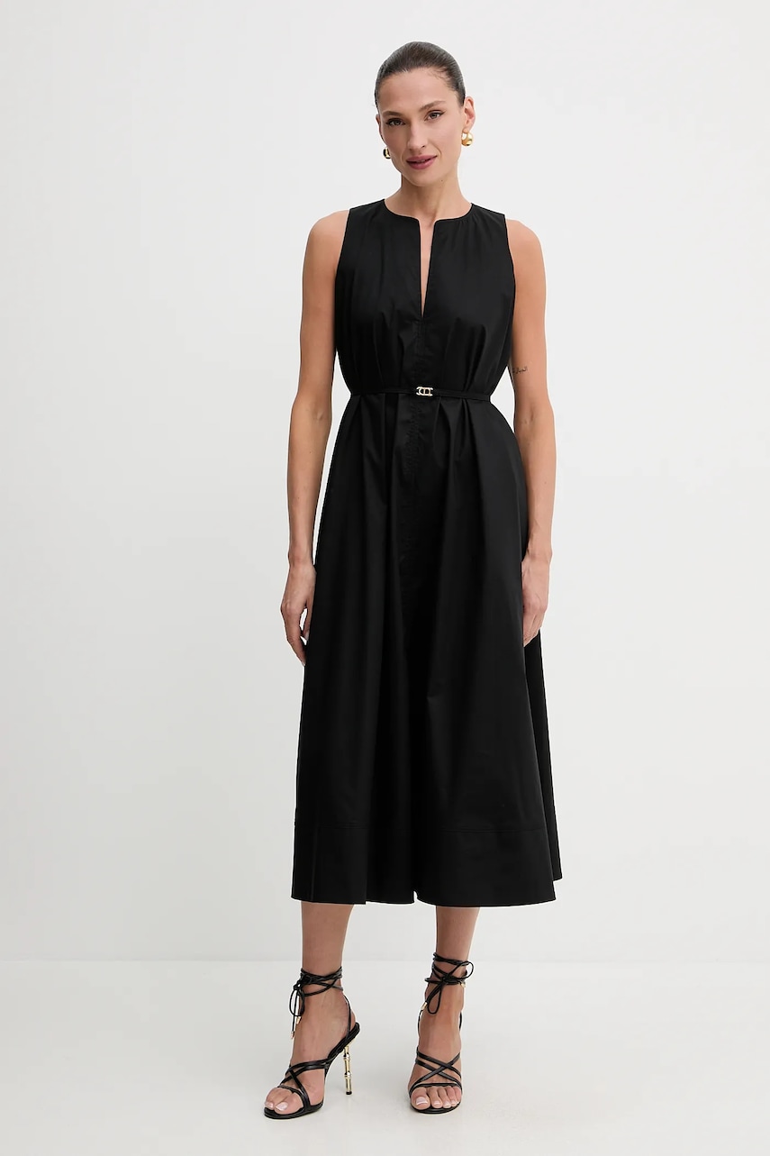 Сукня Twinset колір чорний midi розкльошена 251TT2221