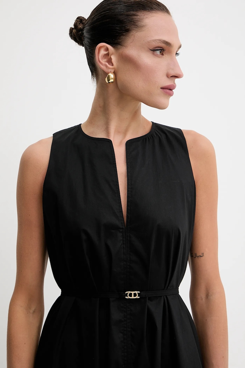 Сукня Twinset колір чорний midi розкльошена 251TT2221