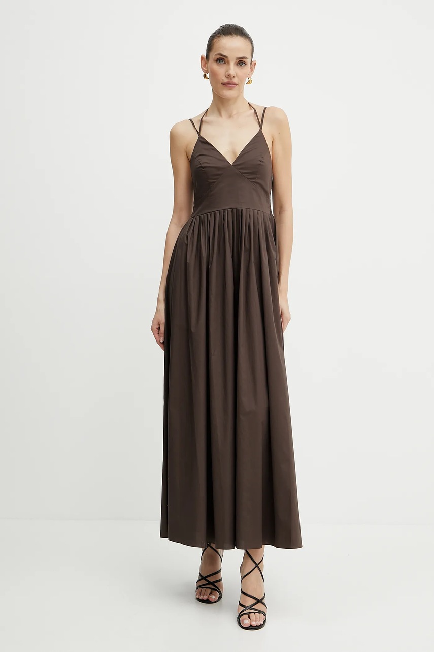Платье Twinset цвет коричневый maxi расклешённое 251TT2100 Платье Twinset цвет коричневый maxi расклешённое 251TT2100