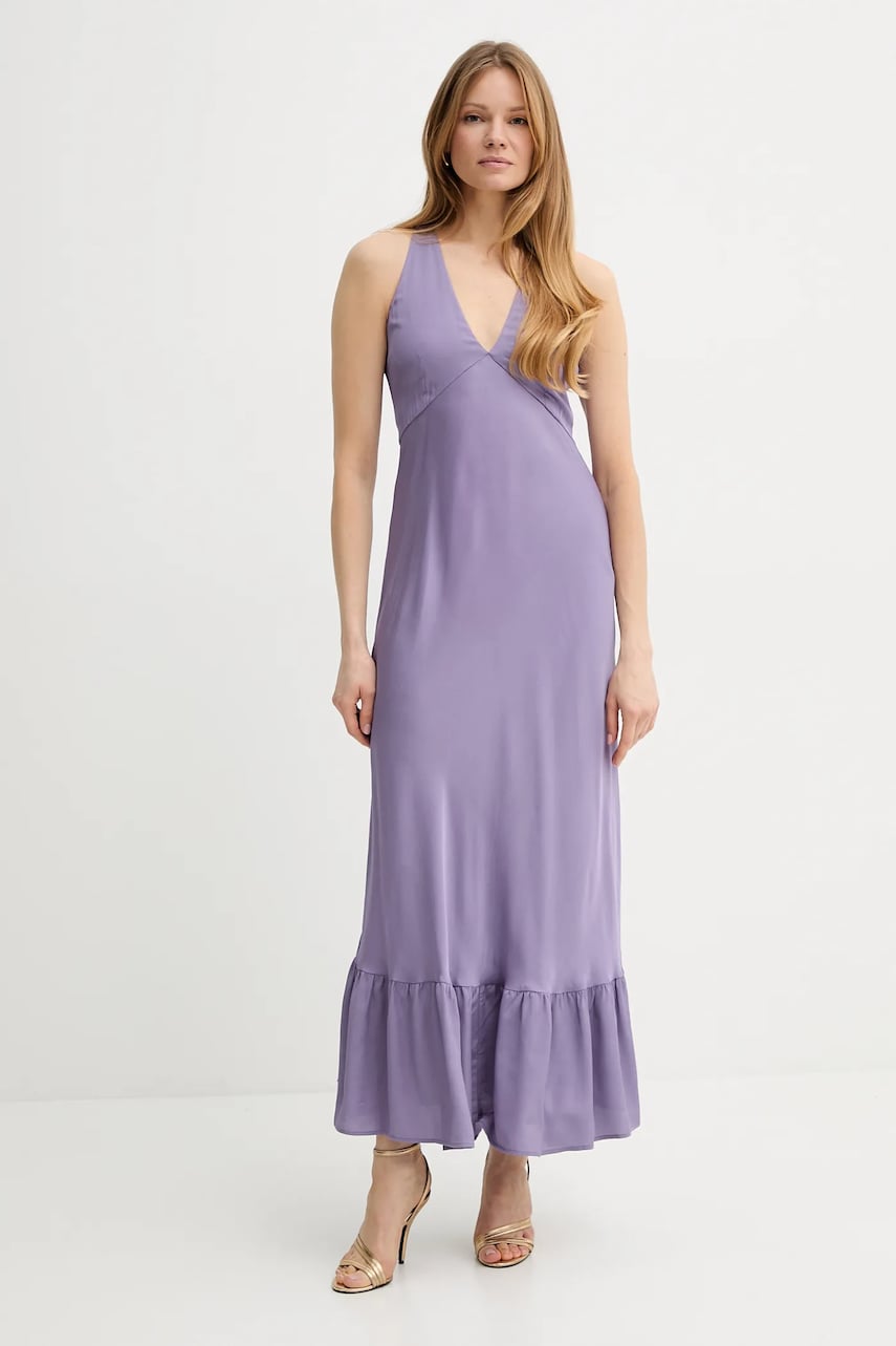 Сукня Twinset колір фіолетовий maxi розкльошена 251TT2191