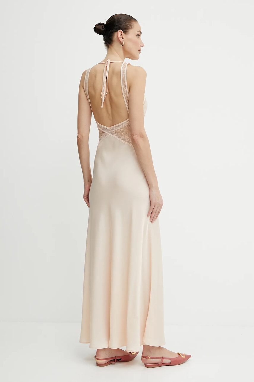 Сукня Twinset колір бежевий maxi розкльошена 251TT2112