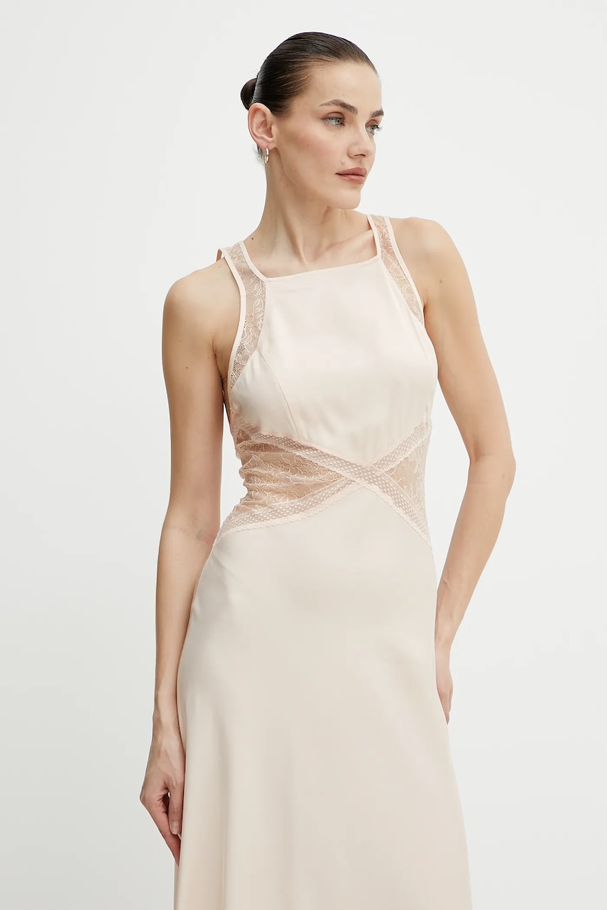 Сукня Twinset колір бежевий maxi розкльошена 251TT2112