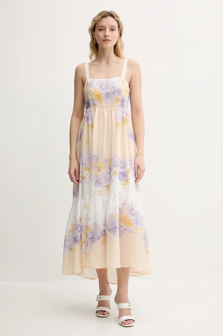 Levně Šaty Twinset béžová barva, midi, 251TT206B