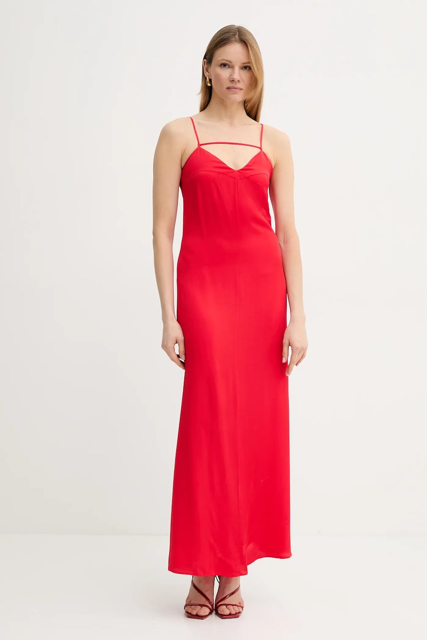 Сукня Twinset колір червоний maxi пряма 251TT2190