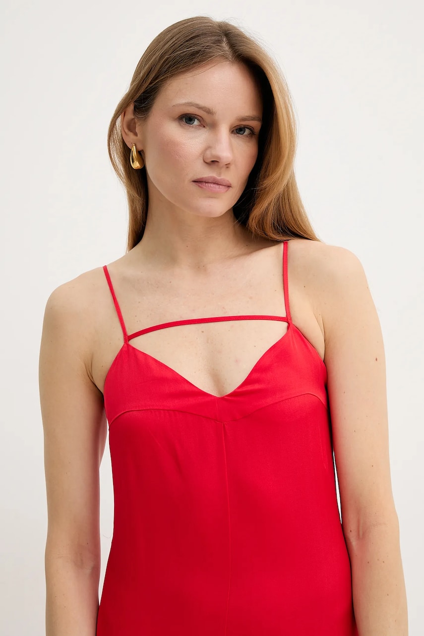 Сукня Twinset колір червоний maxi пряма 251TT2190
