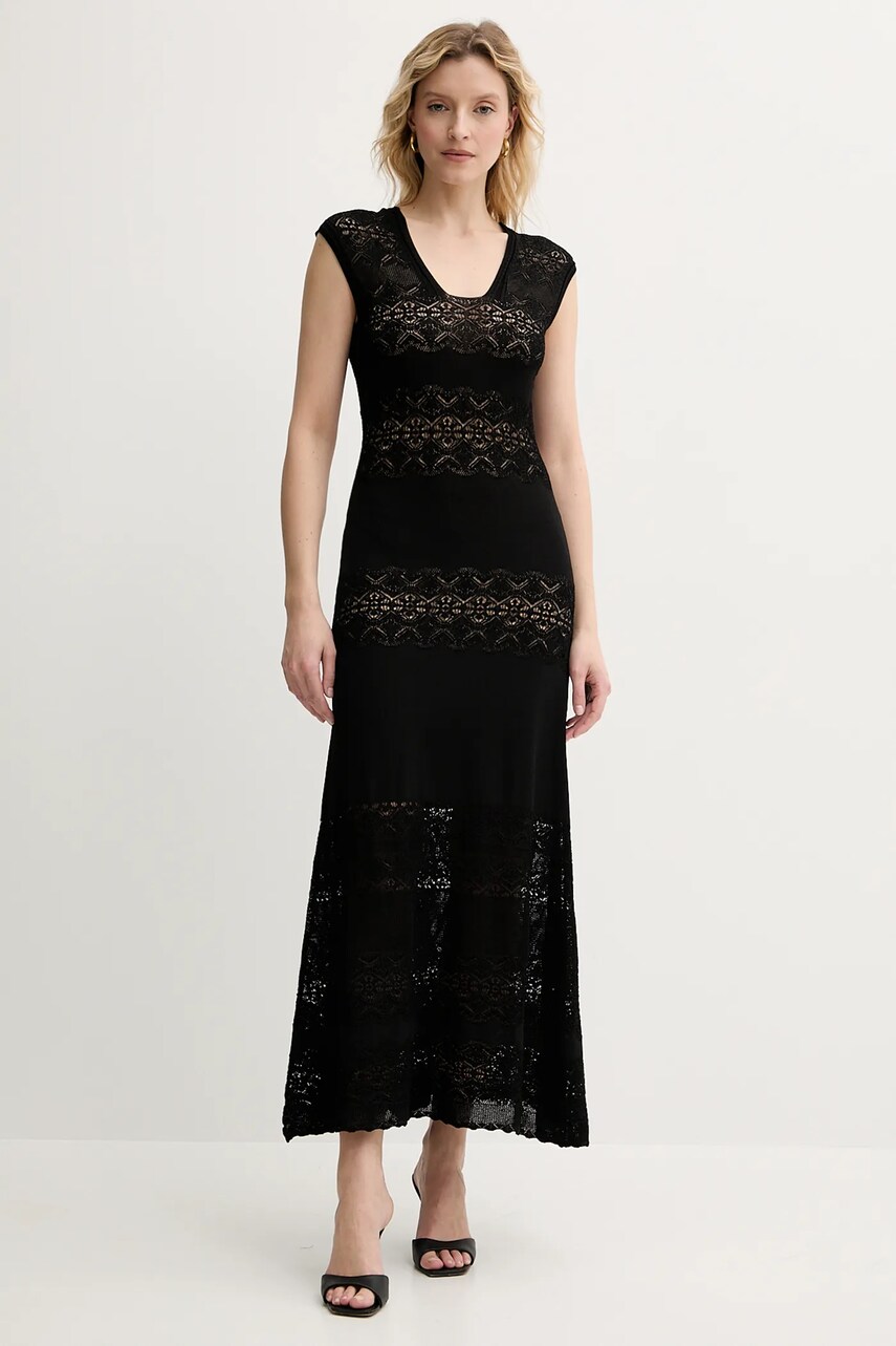 Levně Šaty Twinset černá barva, maxi, 251TT3210
