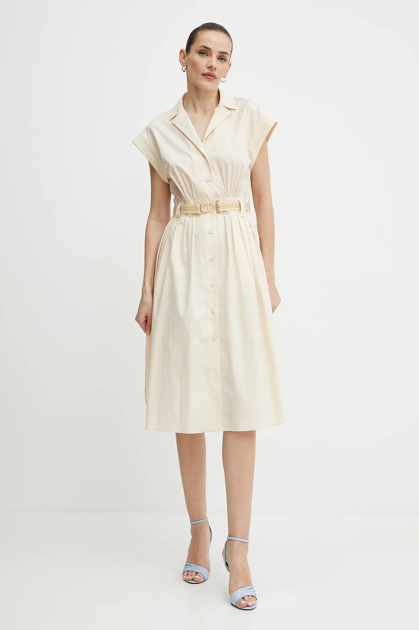 Платье Twinset цвет бежевый mini расклешённое 251TT2102