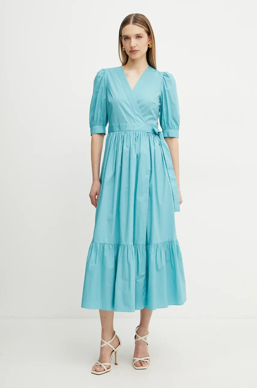 Платье Twinset цвет бирюзовый maxi расклешённое 251TT2021 Платье Twinset цвет бирюзовый maxi расклешённое 251TT2021
