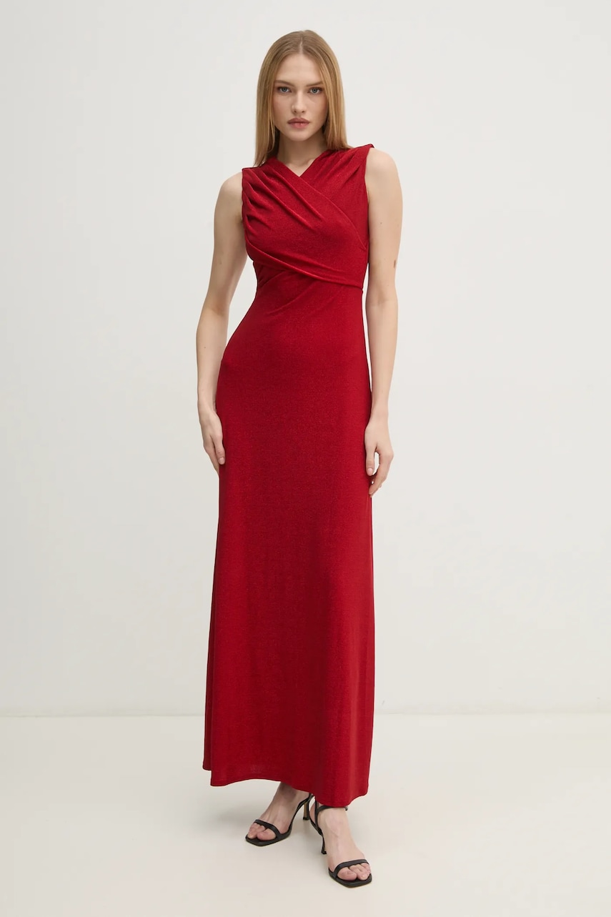 DIANE VON FURSTENBERG rochie culoarea rosu, maxi, evazati, DVFGL4S006 DIANE VON FURSTENBERG rochie culoarea rosu, maxi, evazati, DVFGL4S006