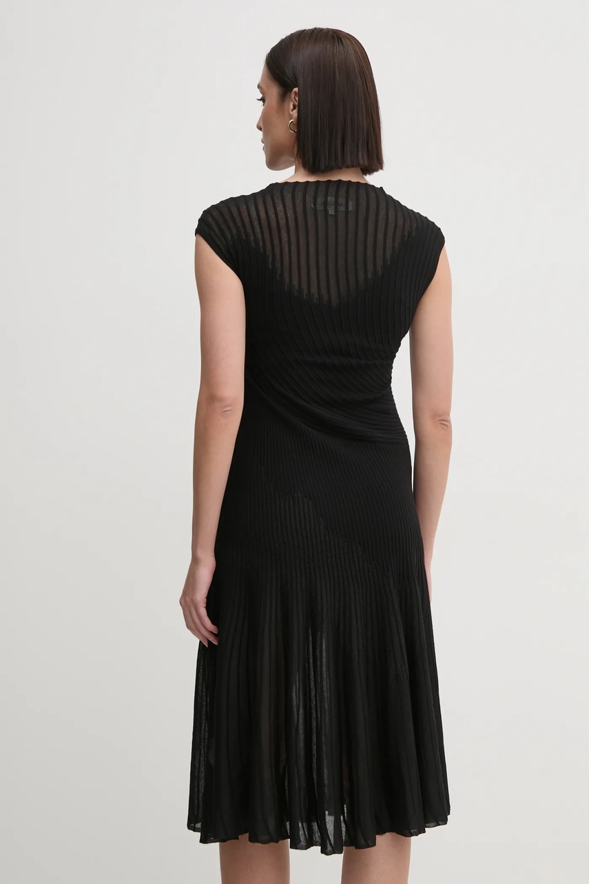 Φόρεμα από μείγμα μαλλιού DIANE VON FURSTENBERG χρώμα: μαύρο, DVFDK4S003 φωτογραφία