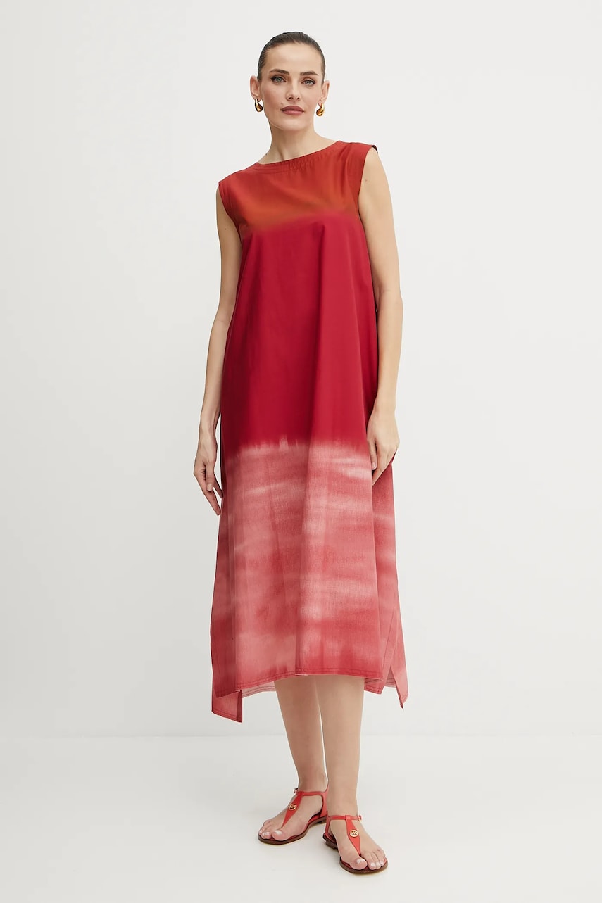 Liviana Conti rochie culoarea bordo, midi, drept, L5SU32 Liviana Conti rochie culoarea bordo, midi, drept, L5SU32