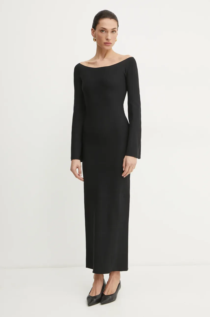 Liviana Conti rochie culoarea negru, maxi, mulată, F5SG37