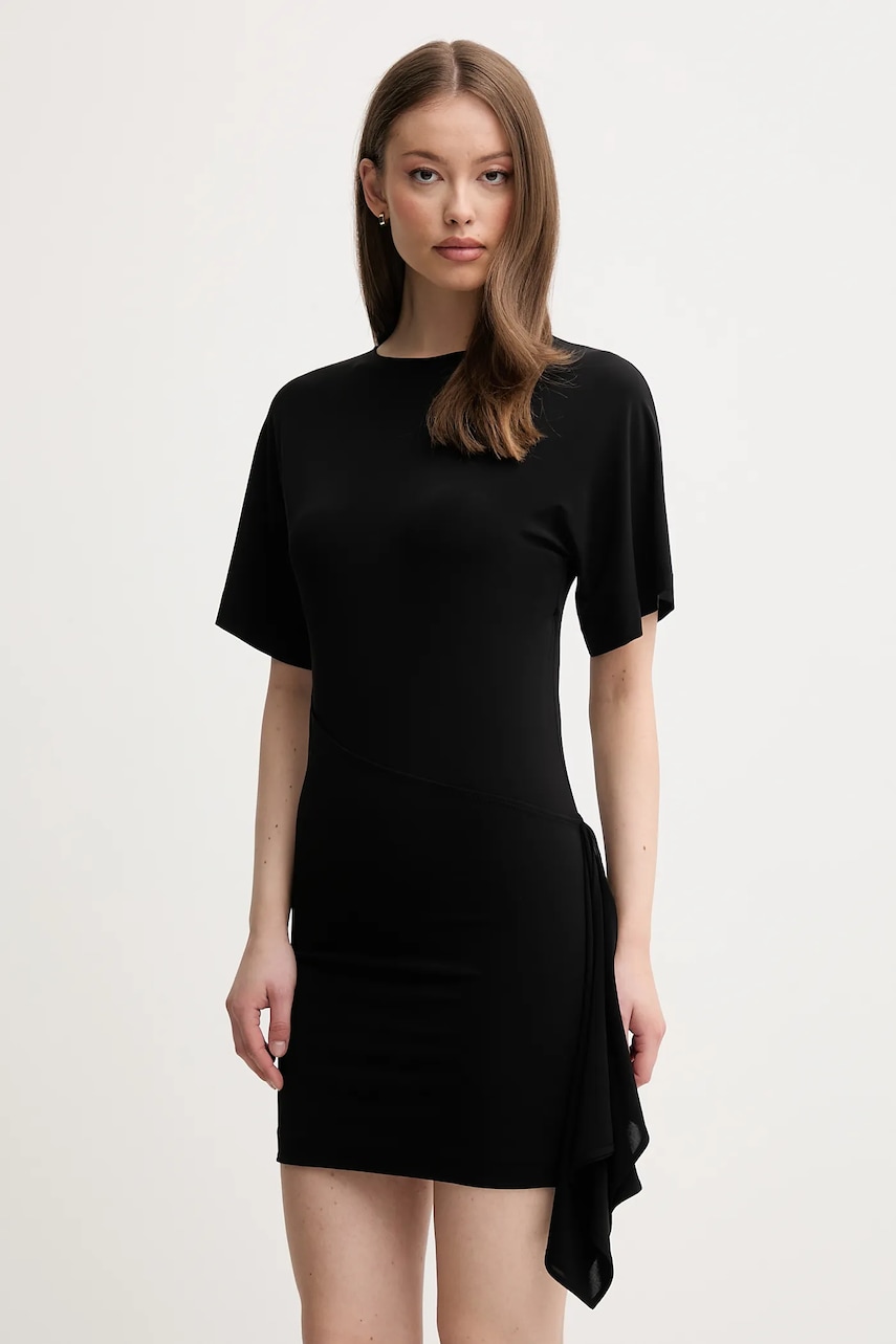 Emporio Armani rochie culoarea negru, mini, mulată, EW001757 AF15394