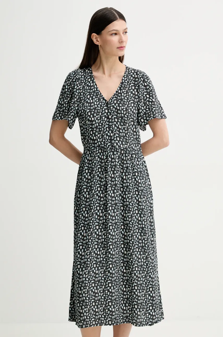 Marc O\'Polo rochie culoarea gri, midi, evazată, 5000006161