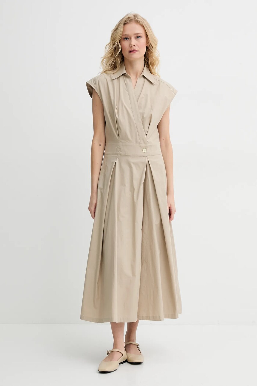Хлопковое платье A.P.C. robe athena цвет зелёный midi расклешённое COEVD.F35149 Хлопковое платье A.P.C. robe athena цвет зелёный midi расклешённое COEVD.F35149