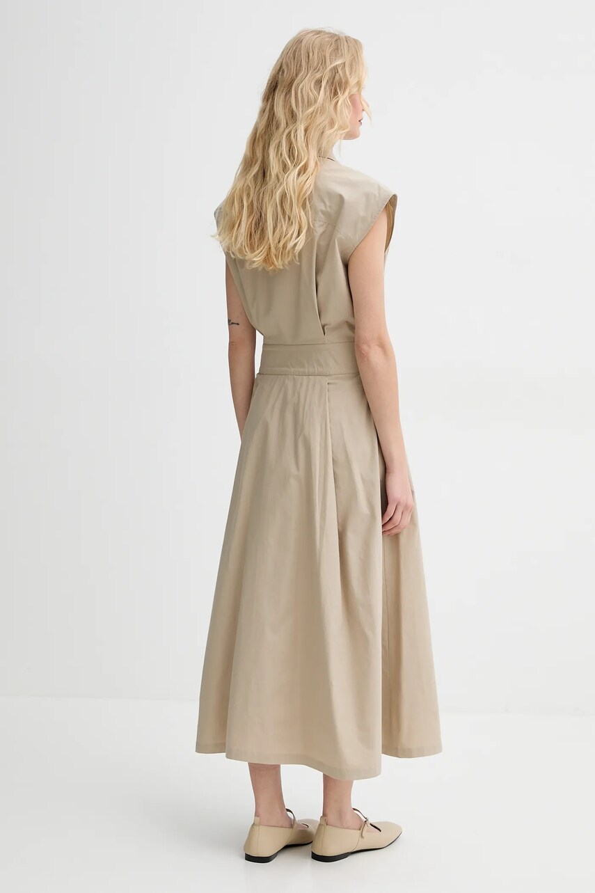 Бавовняна сукня A.P.C. robe athena колір зелений midi розкльошена COEVD.F35149
