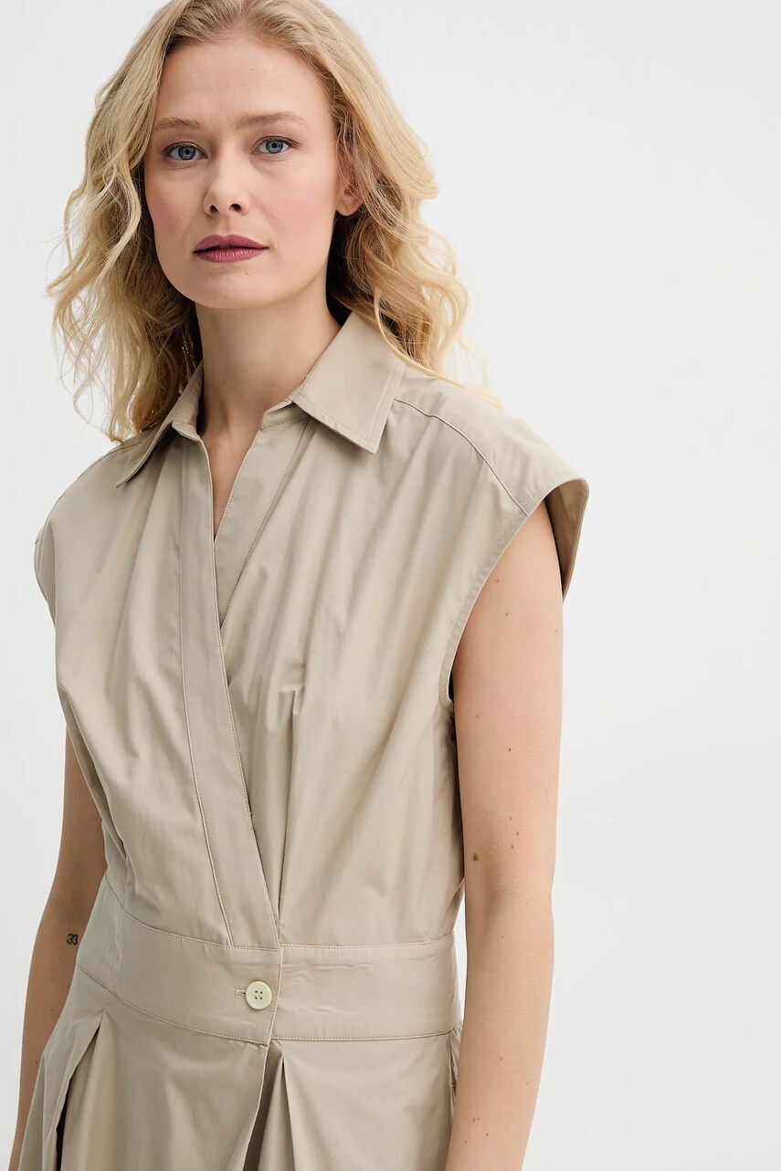 Бавовняна сукня A.P.C. robe athena колір зелений midi розкльошена COEVD.F35149