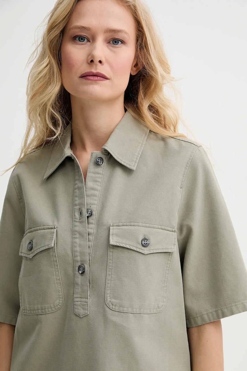 Бавовняна сукня A.P.C. robe selia колір зелений mini пряма COGBJ.F35177