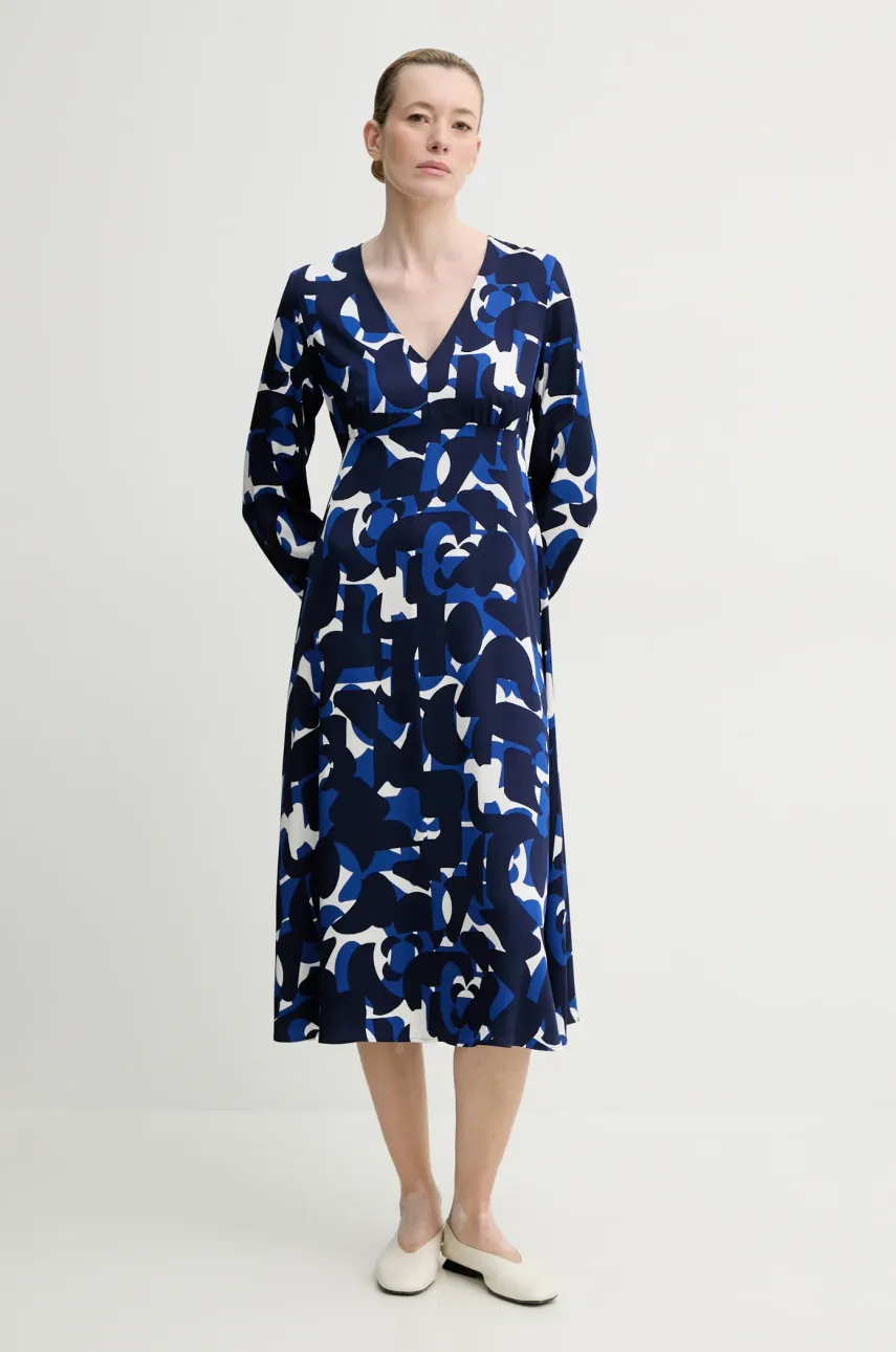 Marc O\'Polo rochie culoarea bleumarin, midi, evazată, 502083721101