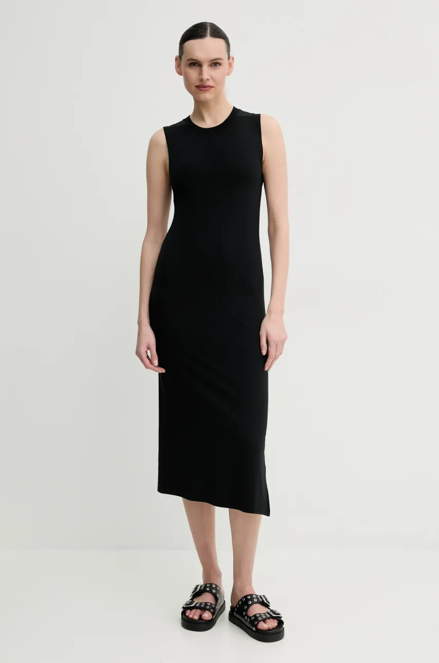 Marc O'Polo rochie culoarea negru, midi, mulată, 503308759031