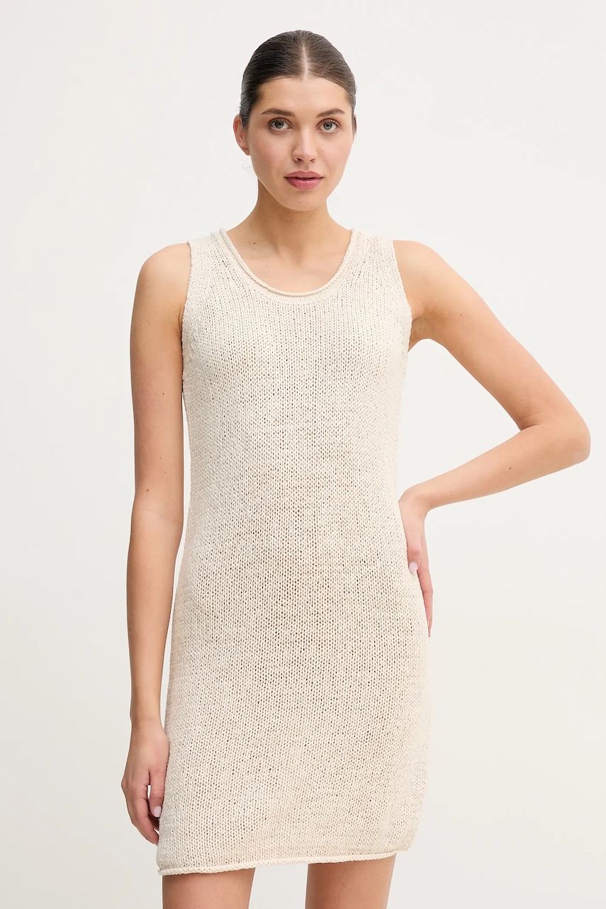 Marc O'Polo rochie culoarea bej, mini, mulată, 503513667029