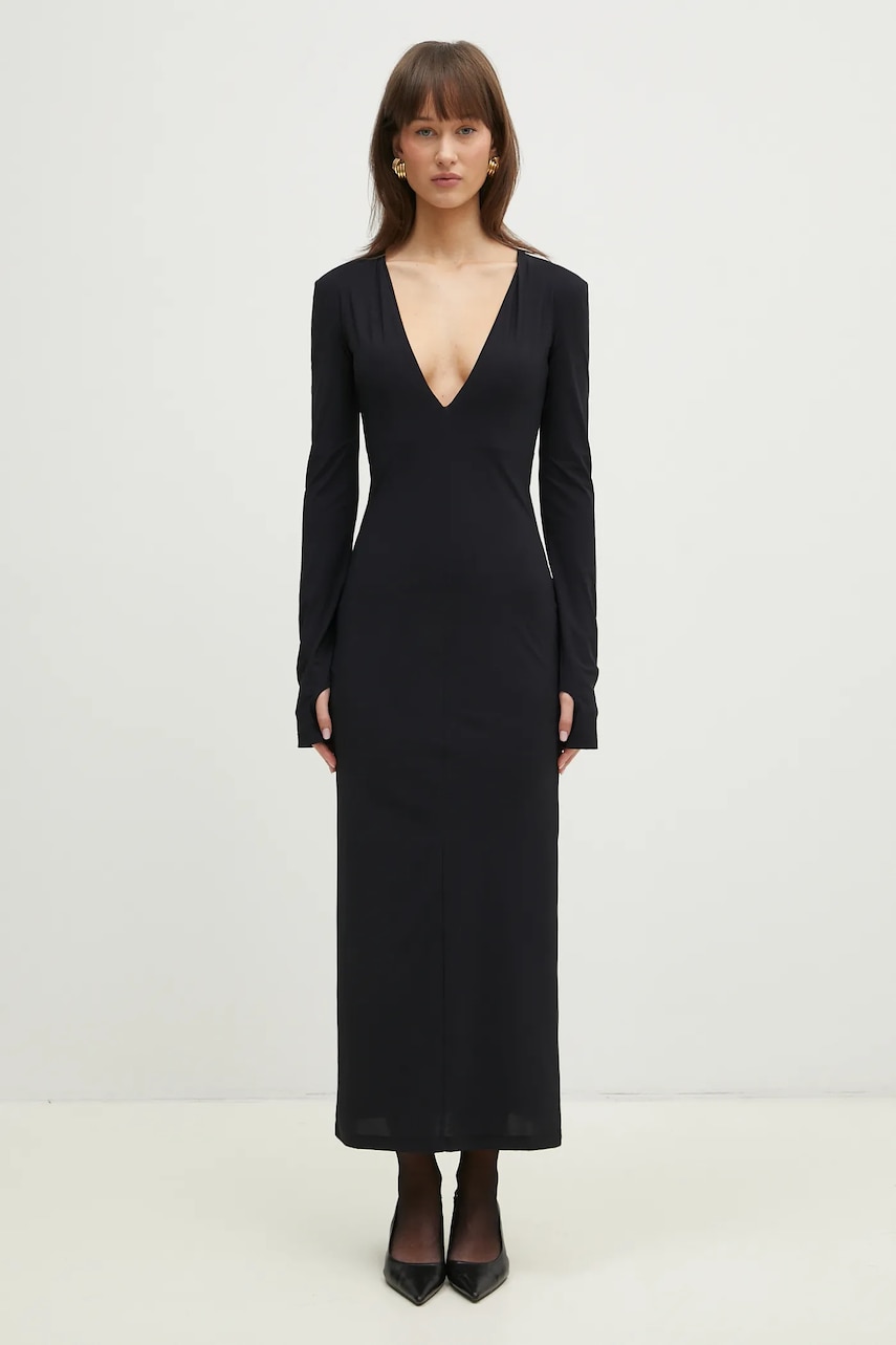 Сукня MM6 Maison Margiela колір чорний maxi облягаюча S52DG0026