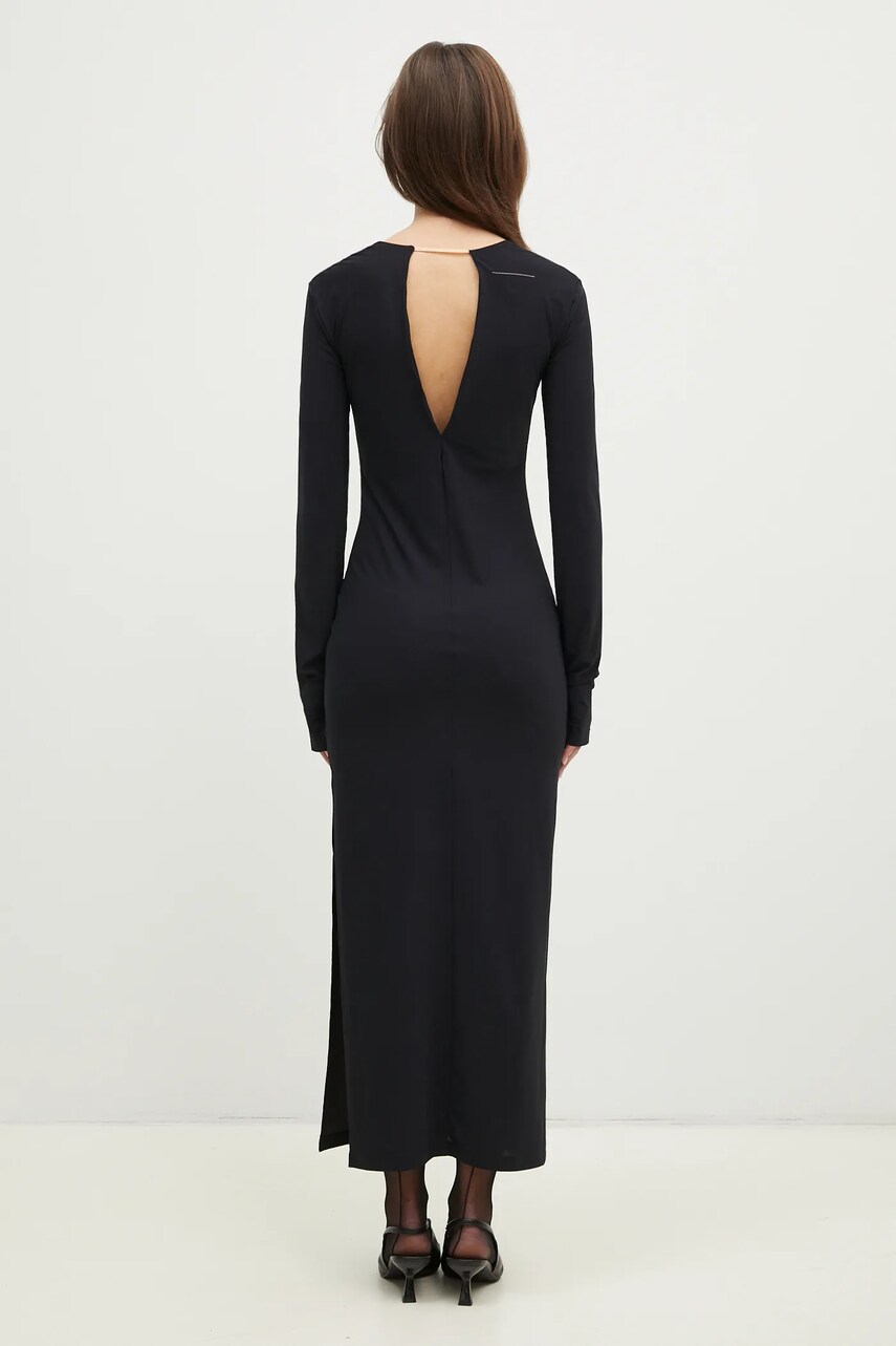 Сукня MM6 Maison Margiela колір чорний maxi облягаюча S52DG0026