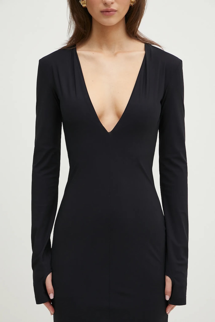 Сукня MM6 Maison Margiela колір чорний maxi облягаюча S52DG0026