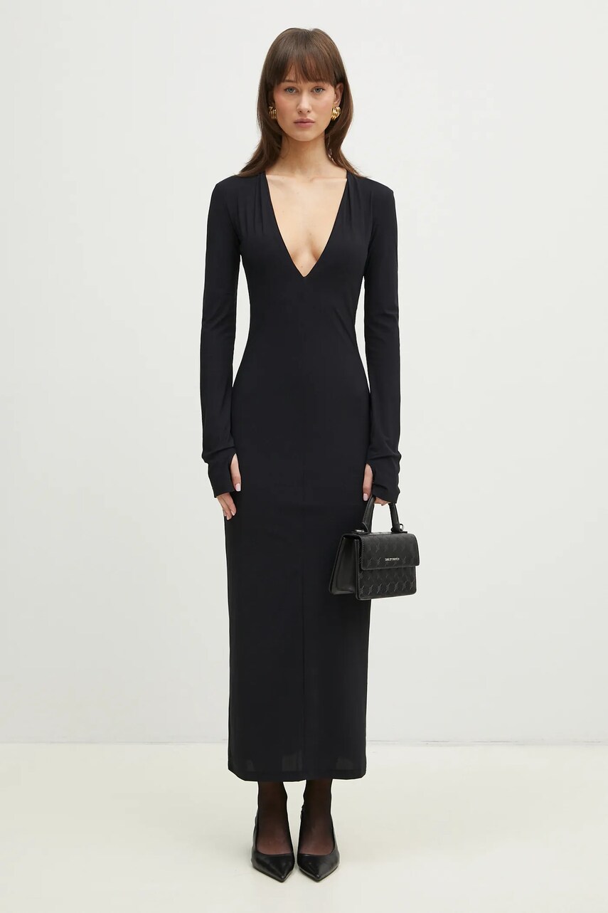 Сукня MM6 Maison Margiela колір чорний maxi облягаюча S52DG0026