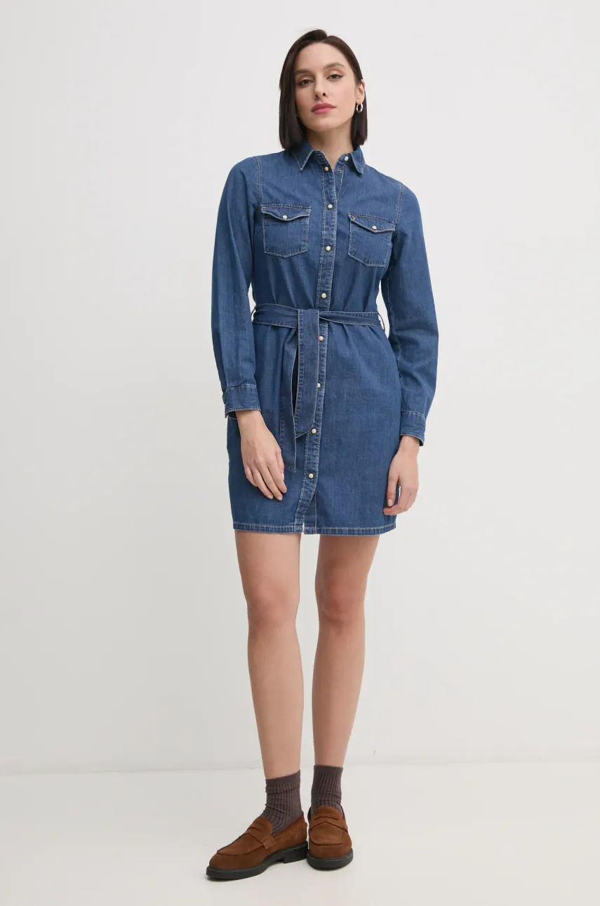 Джинсовое платье Pepe Jeans REGULAR DENIM DRESS mini прямое PL953581HX6 Джинсовое платье Pepe Jeans REGULAR DENIM DRESS mini прямое PL953581HX6