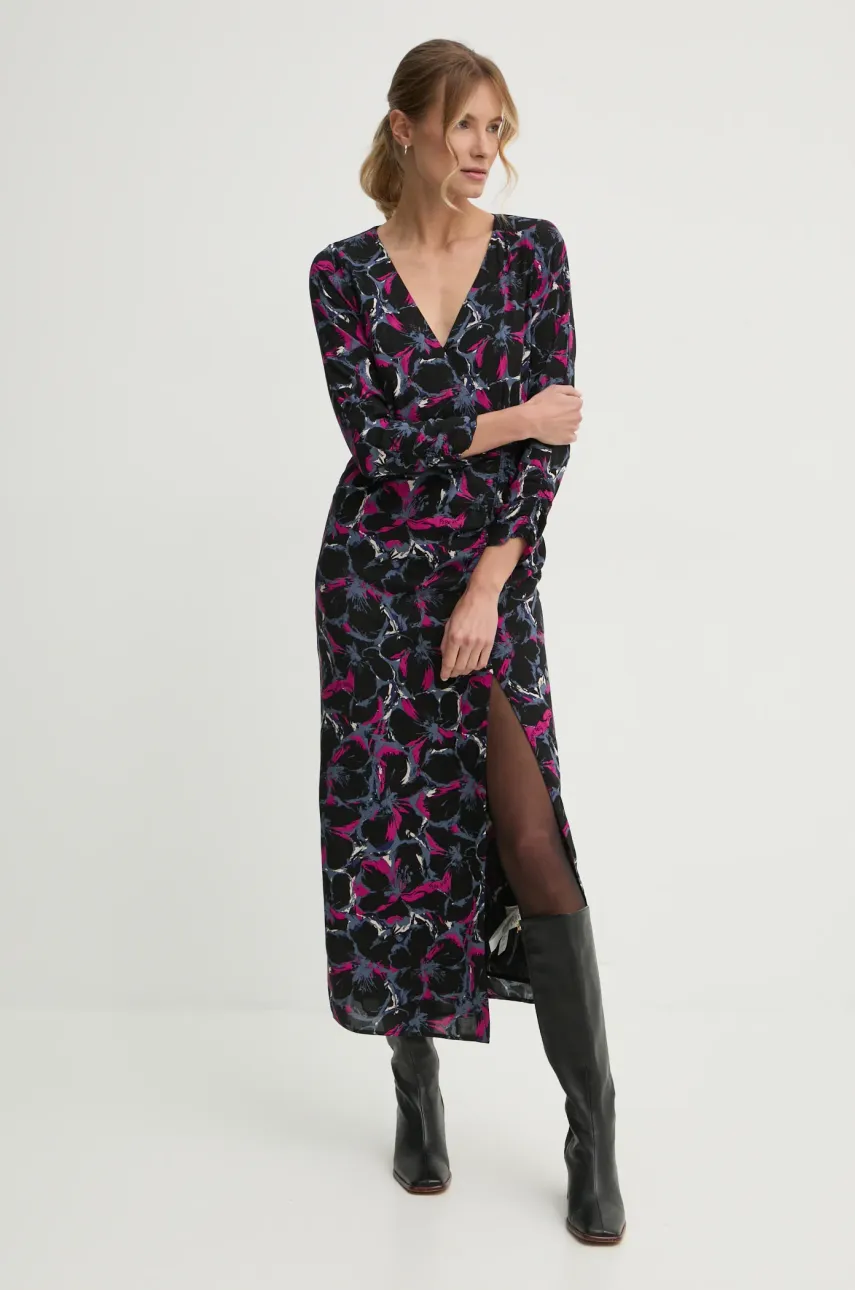 Pepe Jeans rochie AUBREY culoarea negru, midi, mulată, PL953640