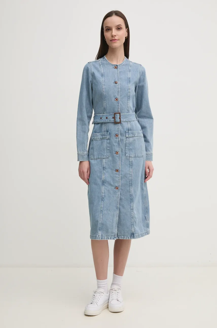 Джинсовое платье Pepe Jeans SCOTTIE midi прямое PL953657 Джинсовое платье Pepe Jeans SCOTTIE midi прямое PL953657
