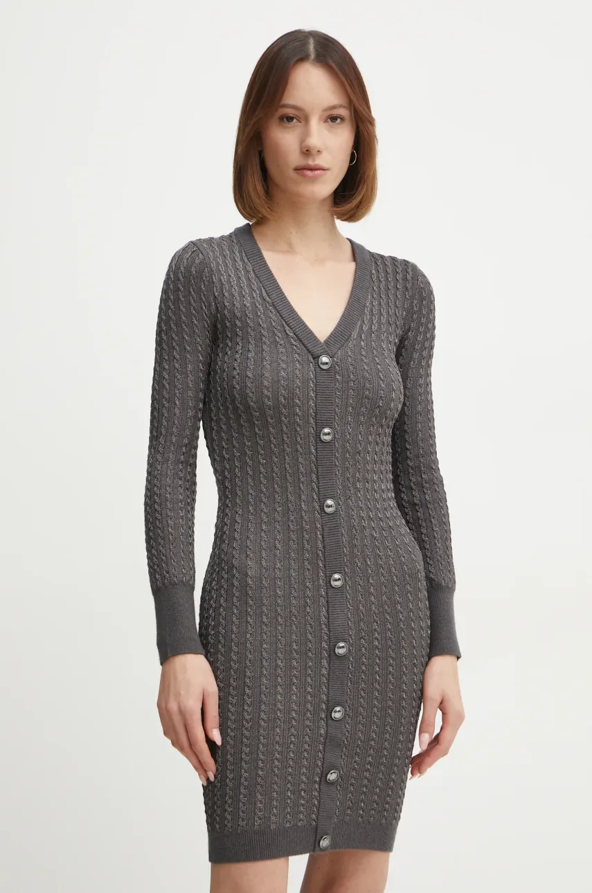 Šaty Guess šedá barva, mini, W5RK09 Z3KT0