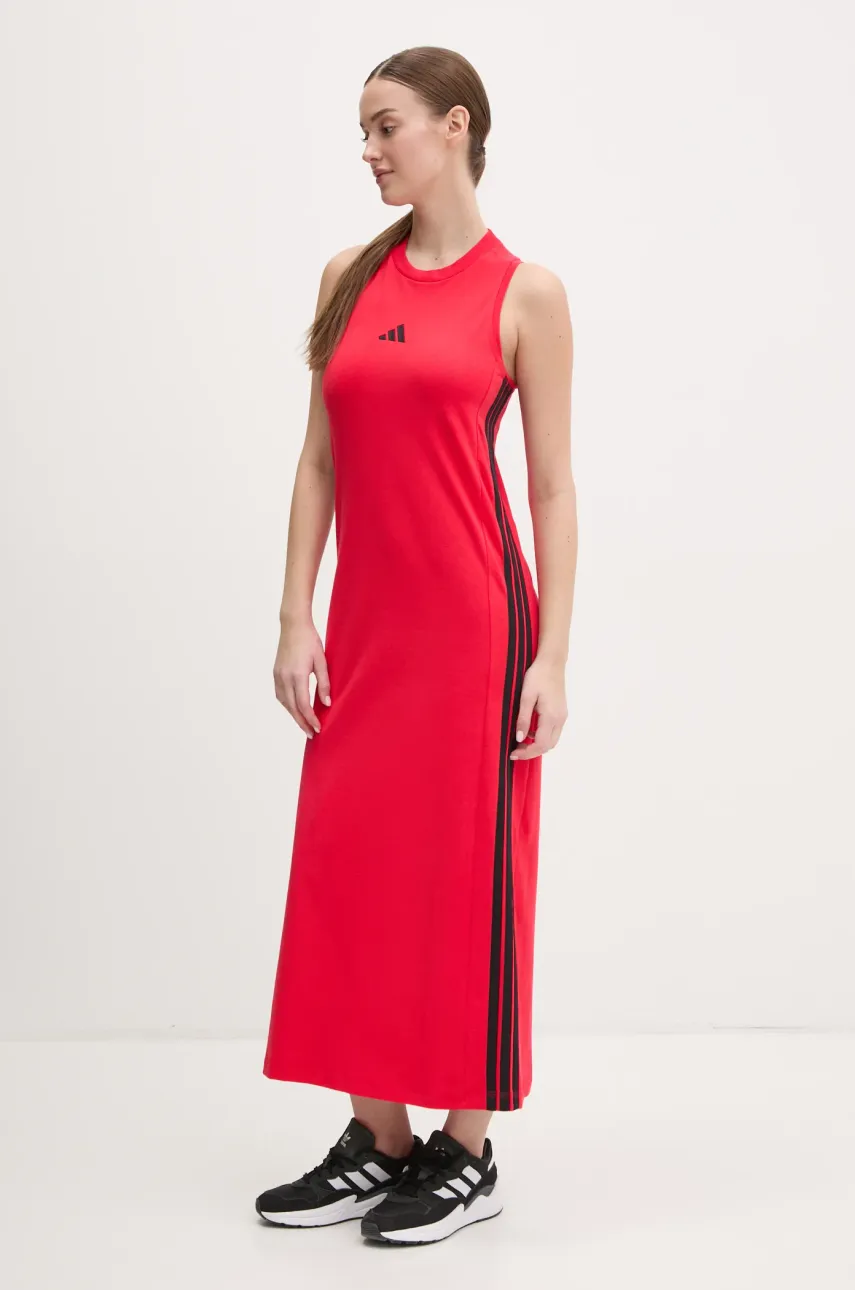 adidas rochie Essentials culoarea rosu, maxi, dreaptă, JE1206