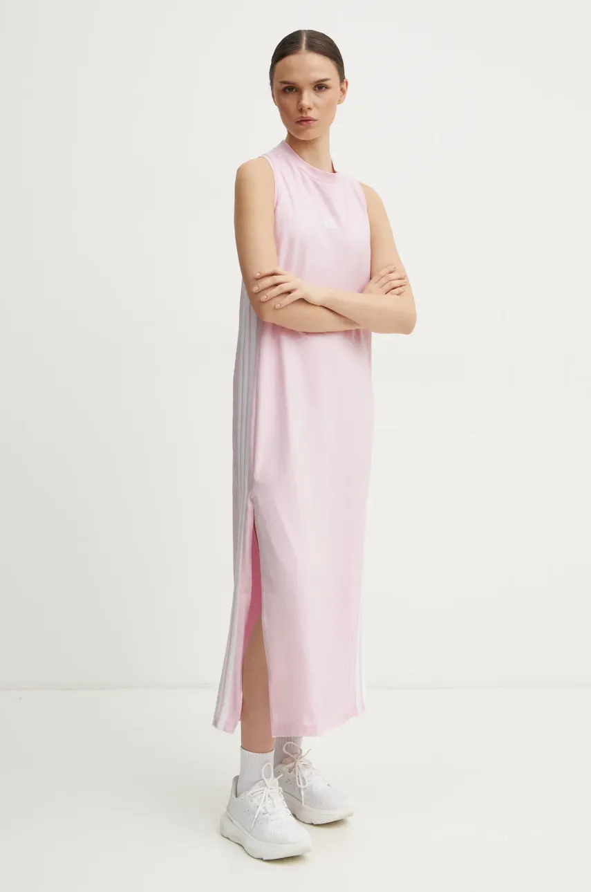 adidas rochie Essentials culoarea roz, maxi, dreaptă, JE1207