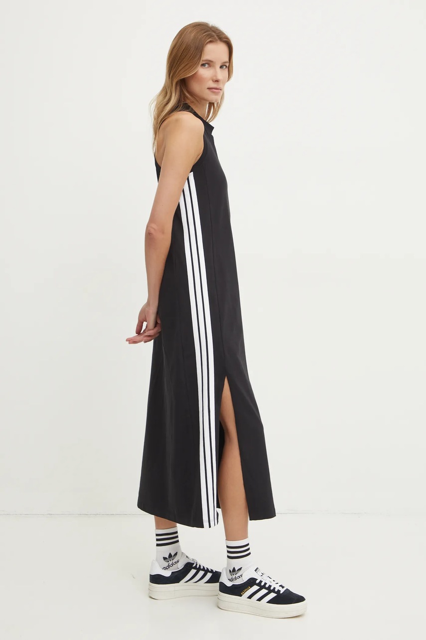 adidas rochie Essentials culoarea negru, maxi, mulata, JE1208