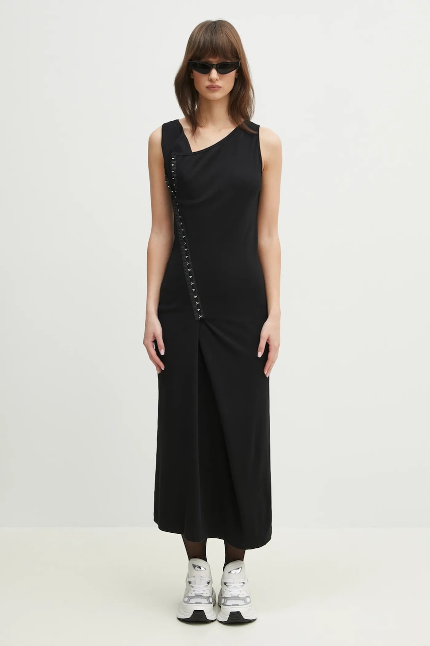 Сукня MM6 Maison Margiela колір чорний maxi облягаюча S52CT0786