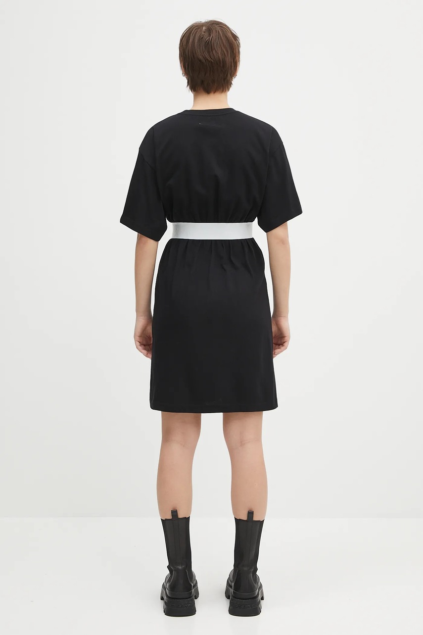 Бавовняна сукня MM6 Maison Margiela колір чорний mini розкльошена S52DA0063