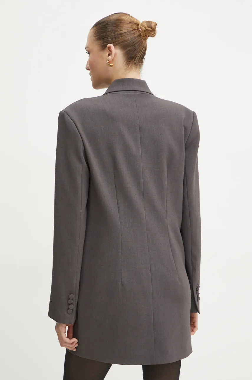 Сукня Bardot колір сірий mini oversize 59055DB1