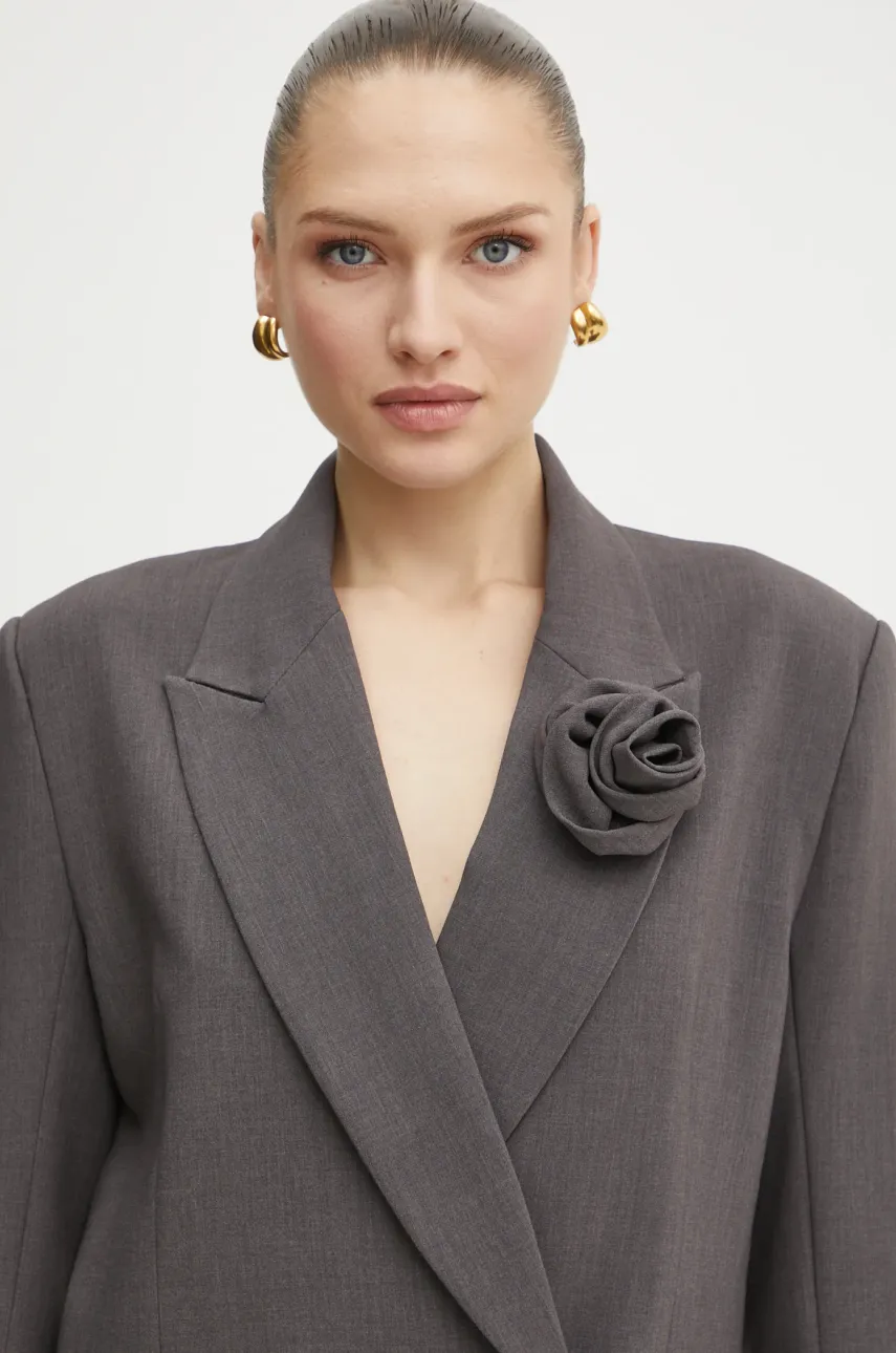 Сукня Bardot колір сірий mini oversize 59055DB1