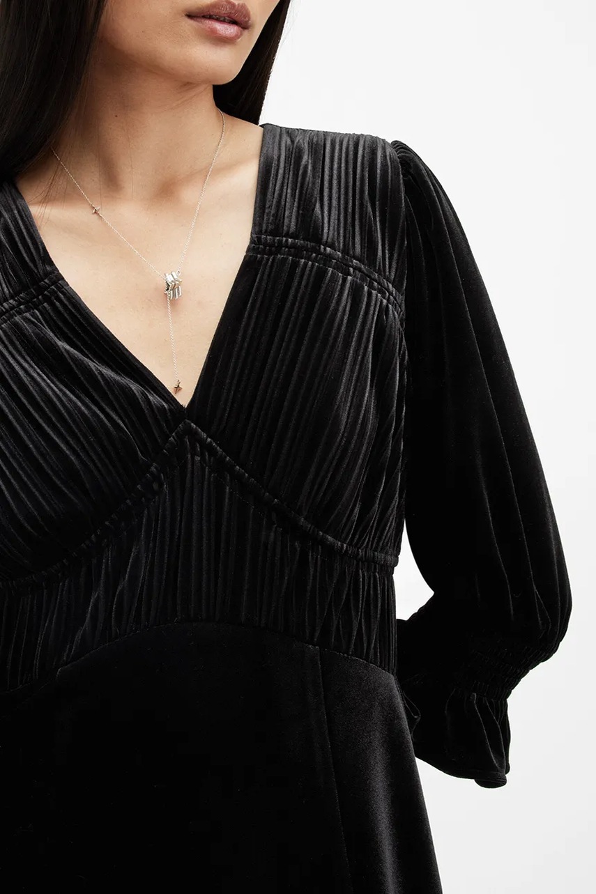 Платье AllSaints ANI VELVET цвет чёрный midi прямое W143DB Платье AllSaints ANI VELVET цвет чёрный midi прямое W143DB