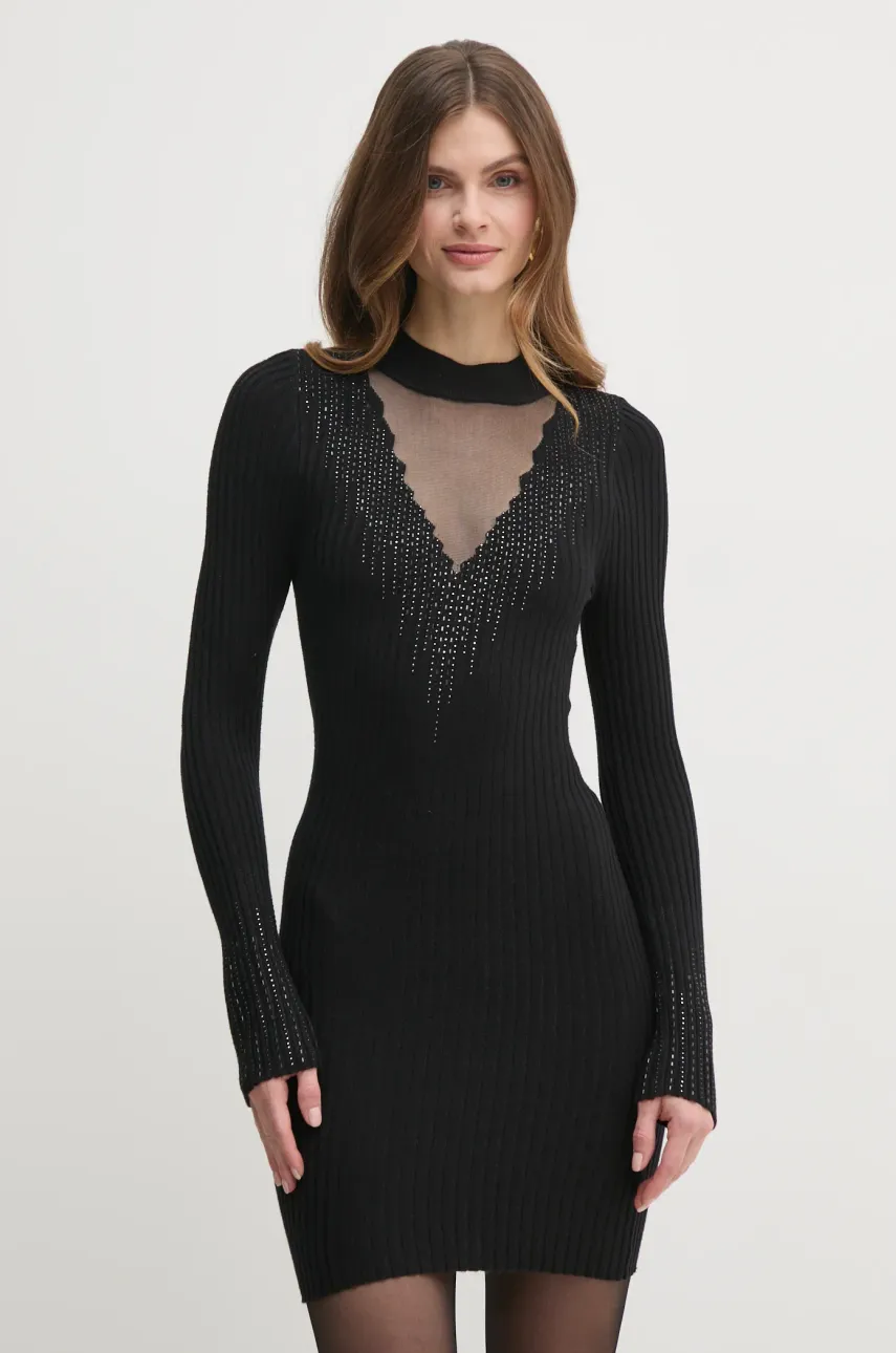 Šaty Guess ALICE černá barva, mini, W5RK14 Z2Y50