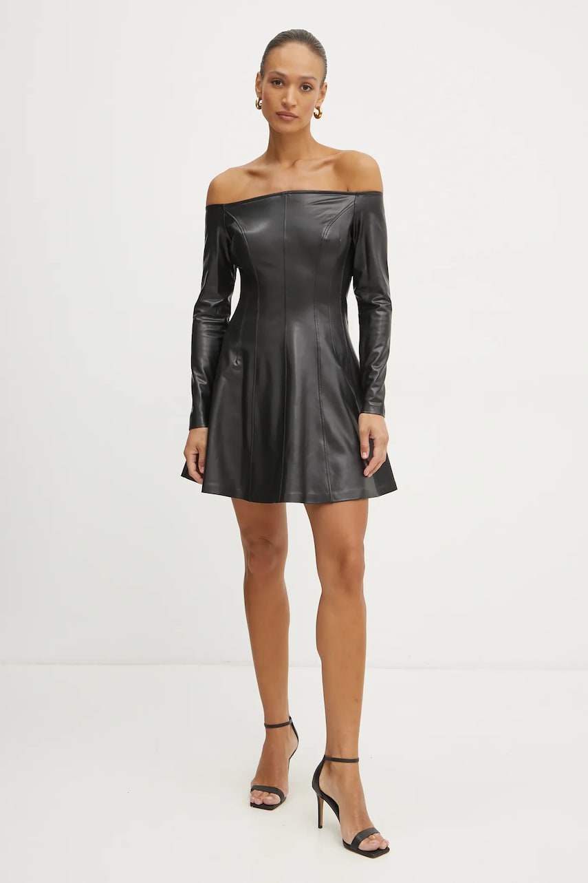 Сукня Guess CHRISSY колір чорний mini розкльошена W5RK43 K8S30