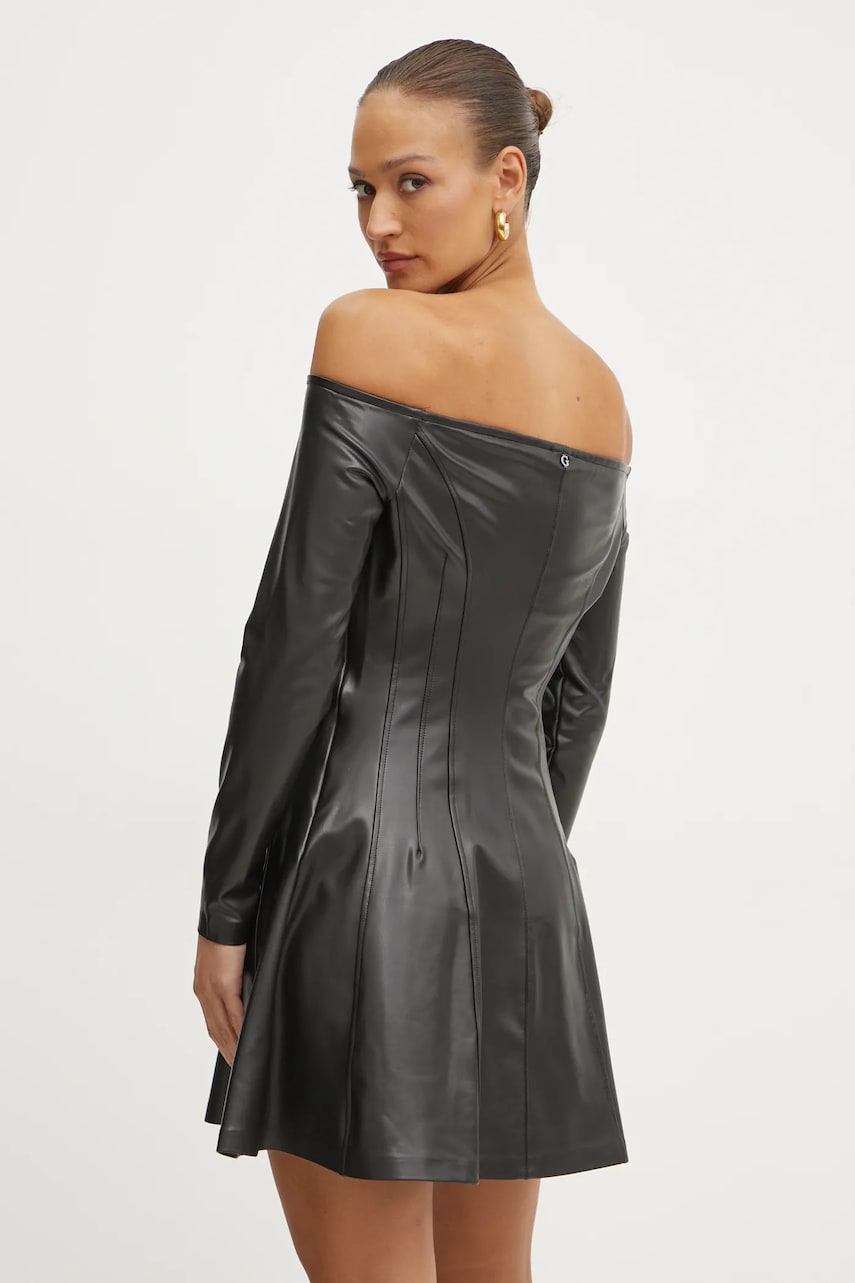 Сукня Guess CHRISSY колір чорний mini розкльошена W5RK43 K8S30