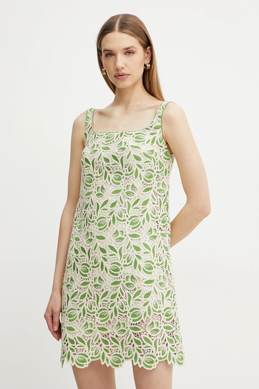Luisa Spagnoli rochie culoarea verde, mini, dreaptă, 542060