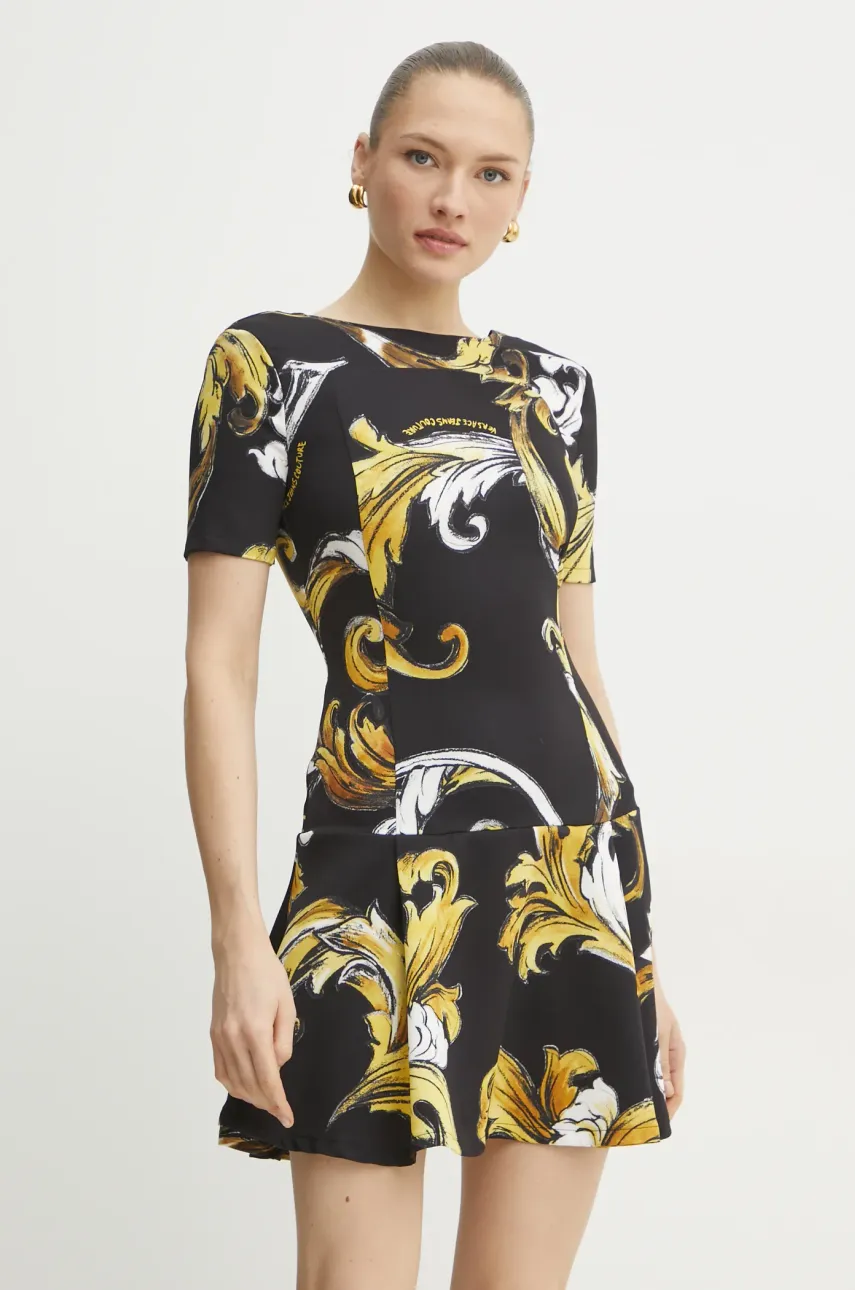 Versace Jeans Couture rochie culoarea negru, mini, evazată, 78HAO908 NS636