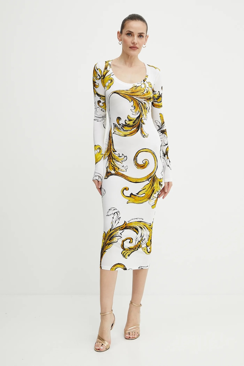 Платье Versace Jeans Couture цвет белый mini облегающее 78HAO920 JS471 Платье Versace Jeans Couture цвет белый mini облегающее 78HAO920 JS471
