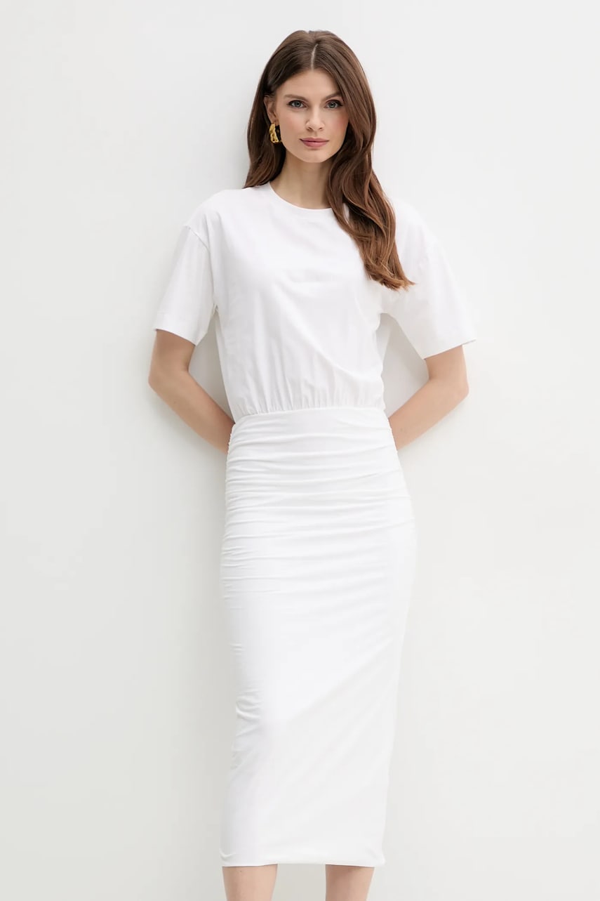 Marella rochie ILEANA culoarea bej, midi, mulata, 2513621014200 Marella rochie ILEANA culoarea bej, midi, mulata, 2513621014200