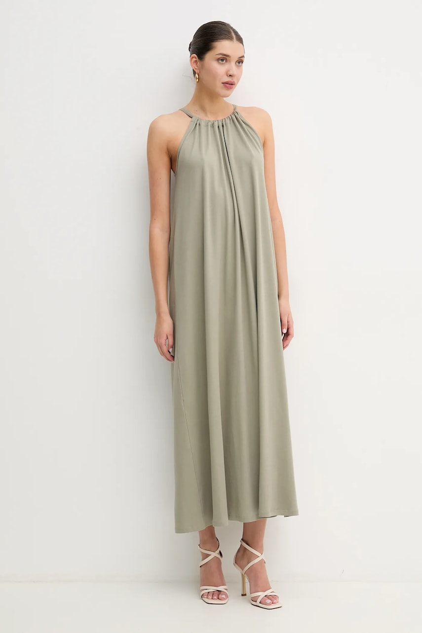 Marella rochie din bumbac OREL culoarea verde, maxi, oversize, 2513621015200