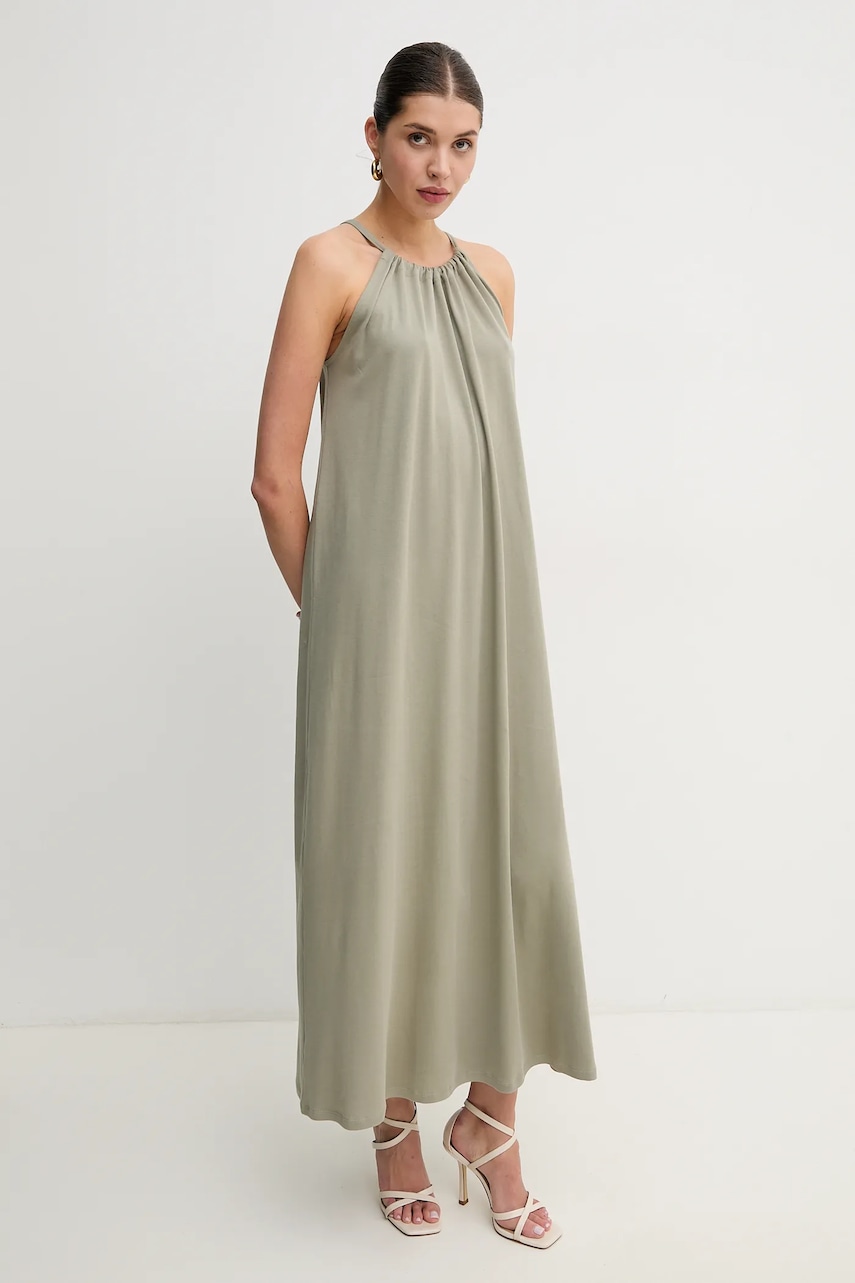 Бавовняна сукня Marella OREL колір зелений maxi oversize 2513621015200